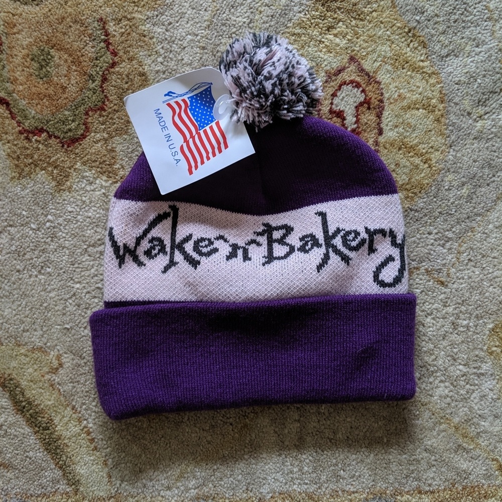 Wake'n'Bakery Pom Beanie Hat NWT